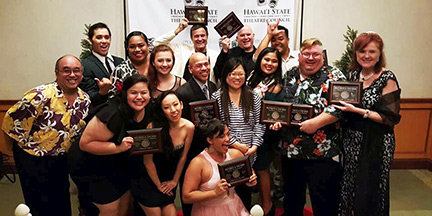 The cast and crew “Hairspray” celebrate their wins at the 2015 Po’okela Awards - Courtesy of Tom Holowach
