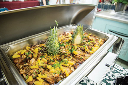 Teriyaki chicken with pineapple chunks presented at the ‘Uala Leaf Cafe grand opening – Courtesy Carolynn Yamada
