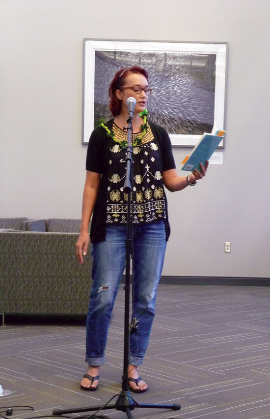 Local poet Christy Passion reads from her debut collection Still Out of Place –Itzel Contreras Mendez